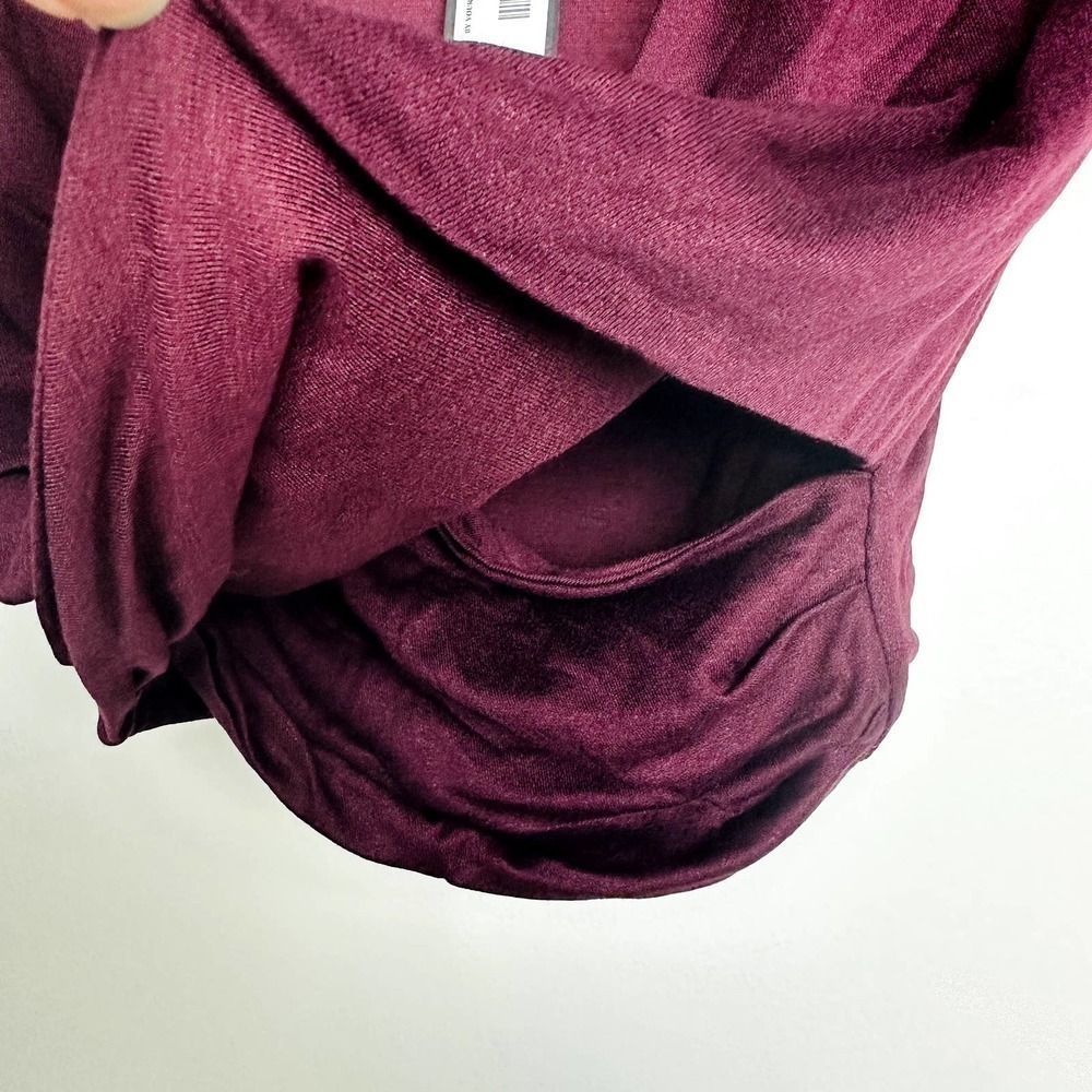 Lulus NWT By Your Side Wrap Cross Front Short Sleeve Cropped Top Wine Size Large - Picture 4 of 8